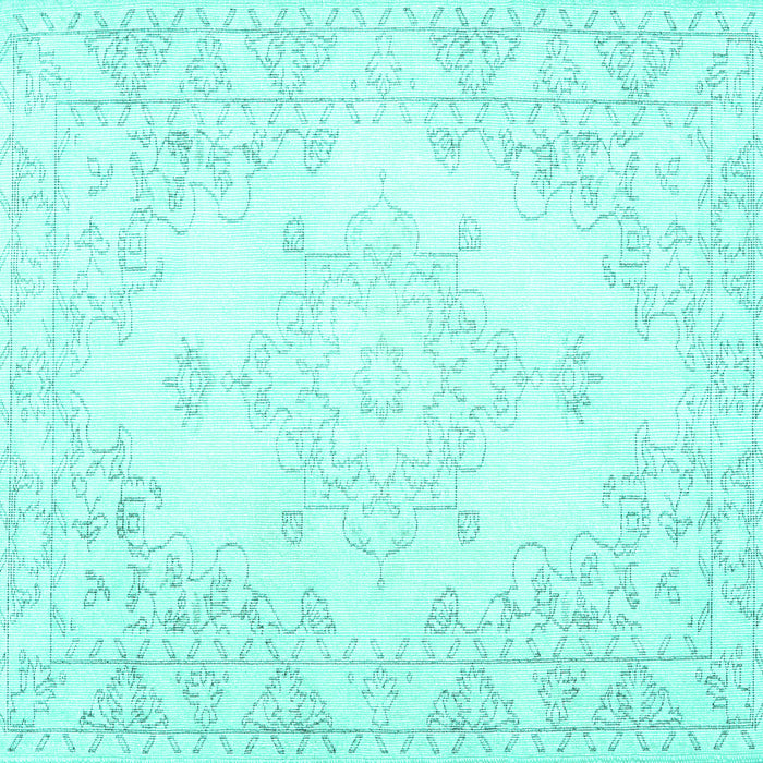 Square Persian Turquoise Traditional Rug, tr3753turq