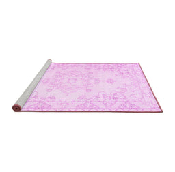 Sideview of Machine Washable Persian Pink Traditional Rug, wshtr3753pnk