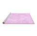 Sideview of Machine Washable Persian Pink Traditional Rug, wshtr3753pnk