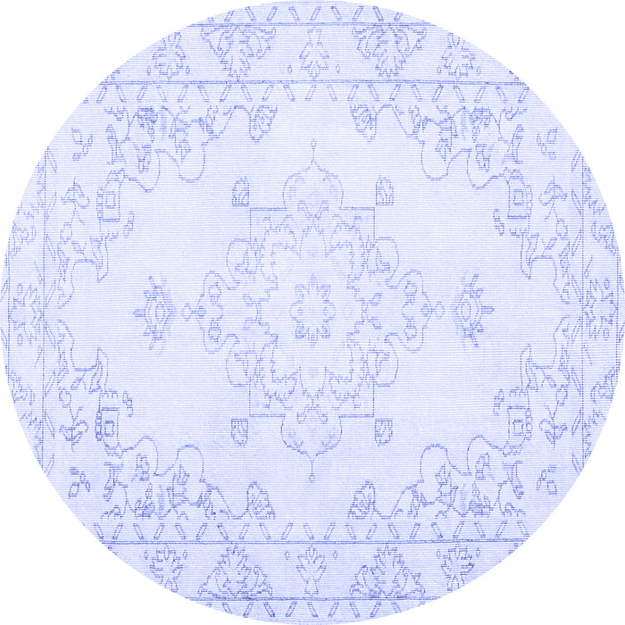 Round Persian Blue Traditional Rug, tr3753blu