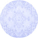 Round Persian Blue Traditional Rug, tr3753blu