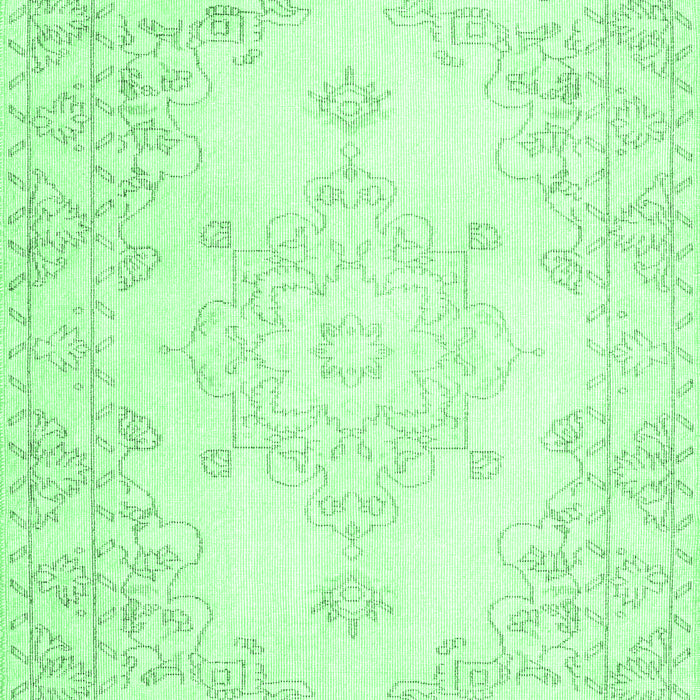 Machine Washable Persian Emerald Green Traditional Area Rugs, wshtr3753emgrn