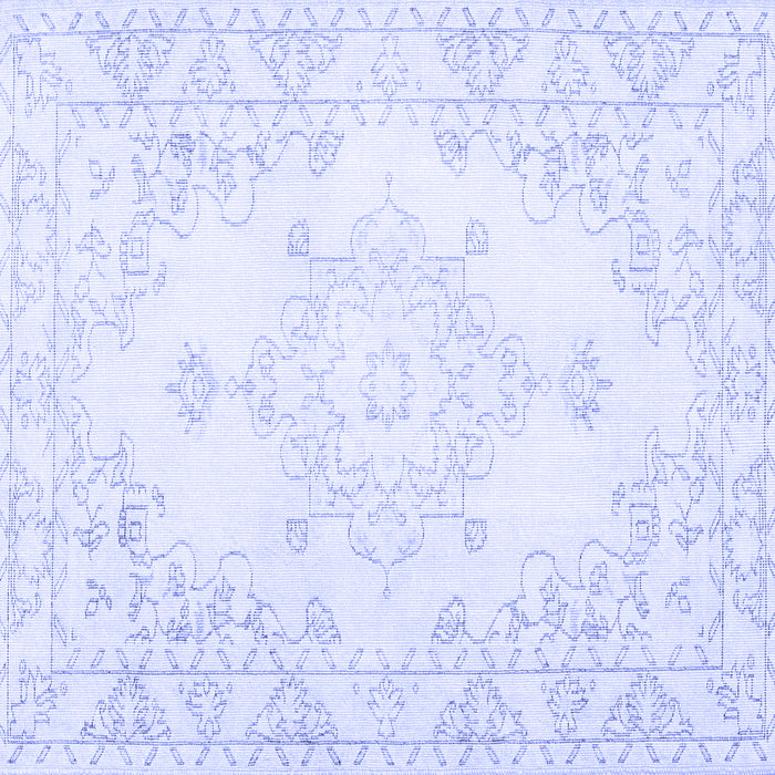 Square Persian Blue Traditional Rug, tr3753blu