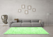 Machine Washable Persian Green Traditional Area Rugs in a Living Room,, wshtr3753grn