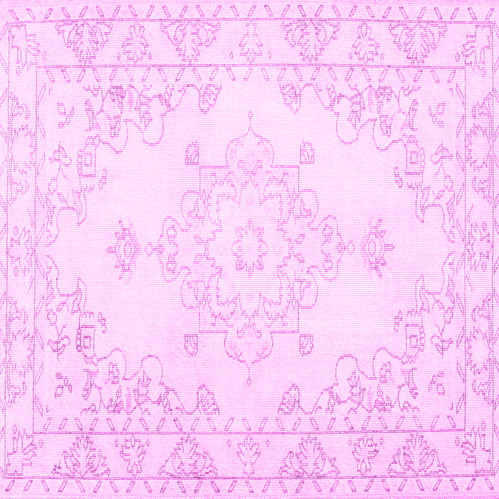 Square Persian Pink Traditional Rug, tr3753pnk