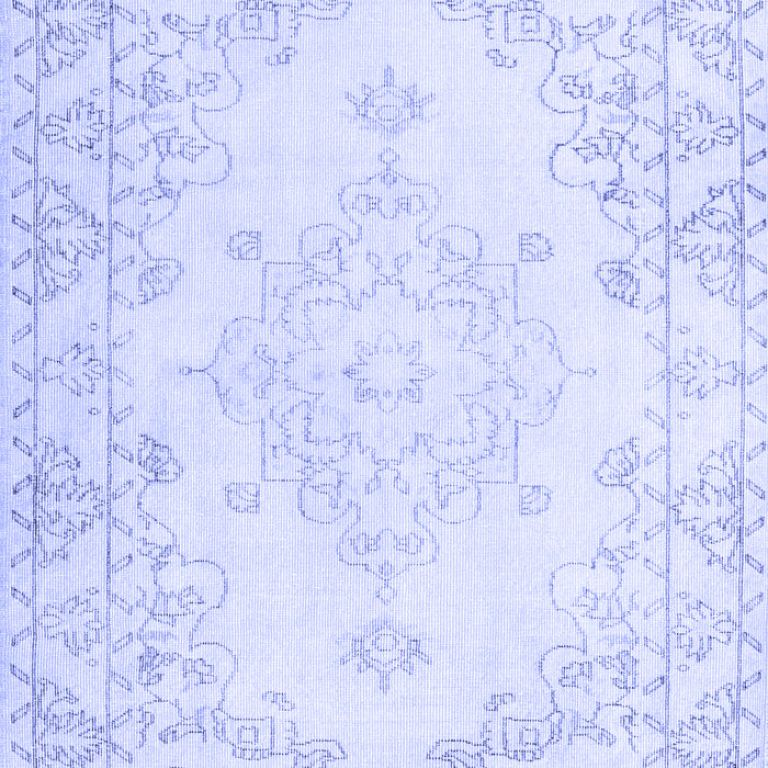 Machine Washable Persian Blue Traditional Rug, wshtr3754blu