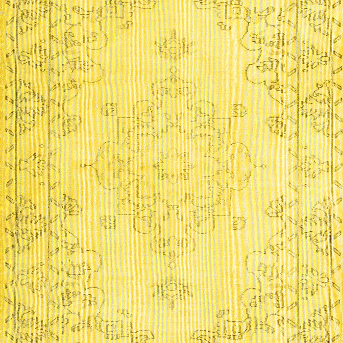 Machine Washable Persian Yellow Traditional Rug, wshtr3754yw