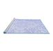 Sideview of Machine Washable Persian Blue Traditional Rug, wshtr3754blu