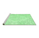 Sideview of Machine Washable Persian Emerald Green Traditional Area Rugs, wshtr3754emgrn