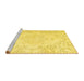 Sideview of Machine Washable Persian Yellow Traditional Rug, wshtr3754yw