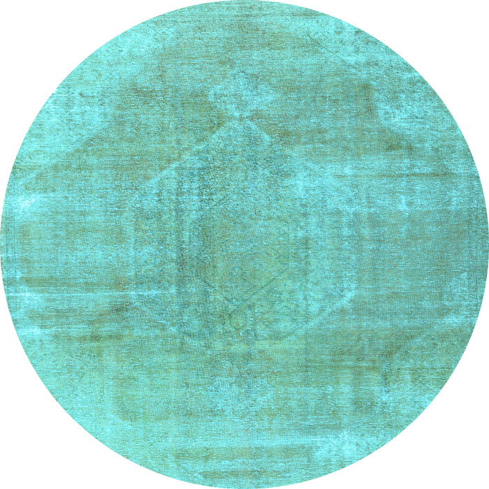 Round Persian Light Blue Traditional Rug, tr3755lblu