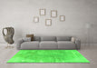 Machine Washable Persian Green Traditional Area Rugs in a Living Room,, wshtr3755grn