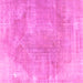 Square Machine Washable Persian Pink Traditional Rug, wshtr3755pnk
