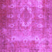 Square Machine Washable Persian Purple Traditional Area Rugs, wshtr3756pur