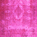 Square Machine Washable Persian Pink Traditional Rug, wshtr3756pnk