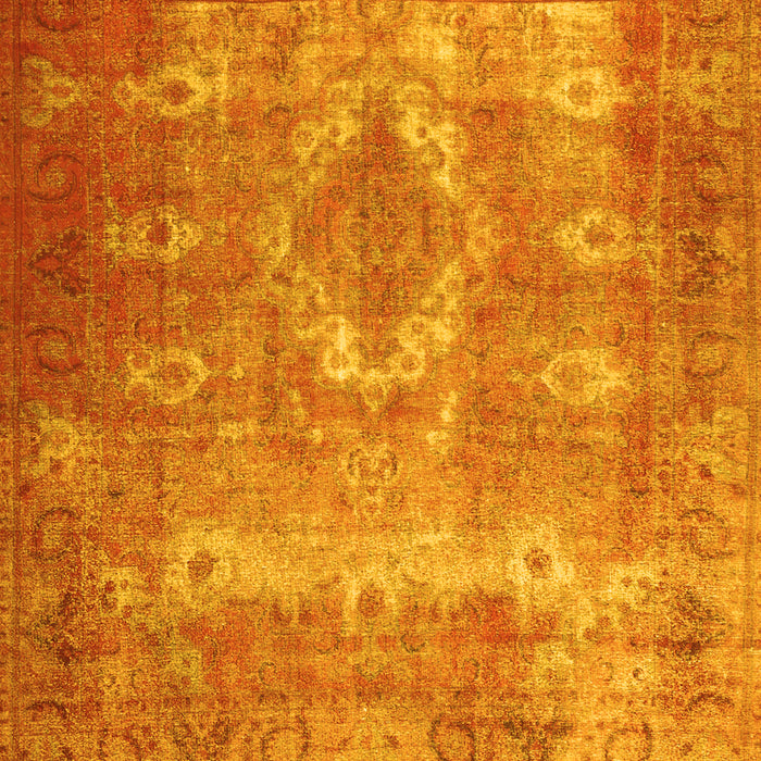 Square Machine Washable Persian Yellow Traditional Rug, wshtr3756yw