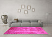 Machine Washable Persian Pink Traditional Rug in a Living Room, wshtr3756pnk