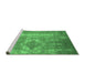 Sideview of Machine Washable Persian Emerald Green Traditional Area Rugs, wshtr3756emgrn