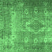 Square Persian Emerald Green Traditional Rug, tr3756emgrn