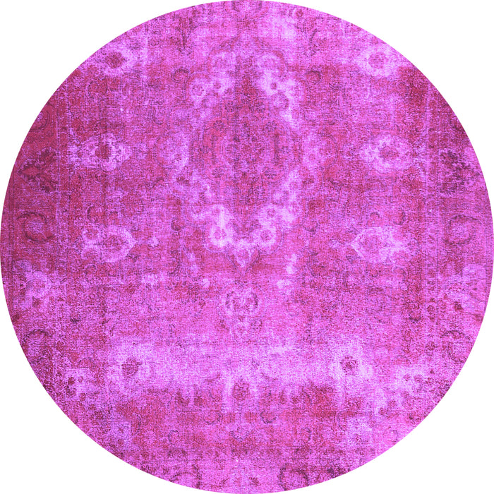 Round Persian Purple Traditional Rug, tr3756pur