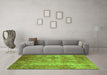 Machine Washable Persian Green Traditional Area Rugs in a Living Room,, wshtr3756grn