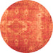 Machine Washable Persian Orange Traditional Area Rugs, wshtr3756org