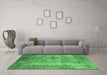 Machine Washable Persian Emerald Green Traditional Area Rugs in a Living Room,, wshtr3756emgrn