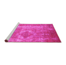Sideview of Machine Washable Persian Pink Traditional Rug, wshtr3756pnk