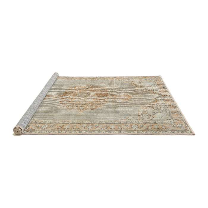 Sideview of Machine Washable Traditional Camel Brown Rug, wshtr3757