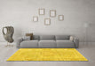 Machine Washable Persian Yellow Traditional Rug in a Living Room, wshtr3757yw