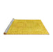 Sideview of Machine Washable Persian Yellow Traditional Rug, wshtr3757yw