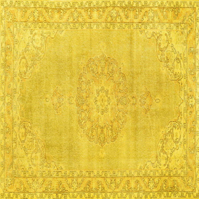 Square Persian Yellow Traditional Rug, tr3757yw