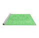 Sideview of Machine Washable Persian Emerald Green Traditional Area Rugs, wshtr3757emgrn