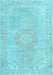 Machine Washable Persian Light Blue Traditional Rug, wshtr3757lblu