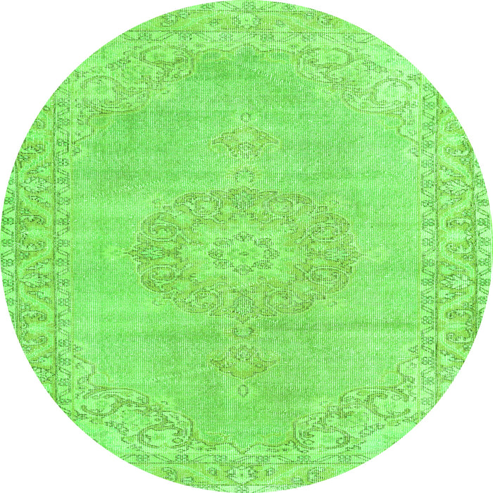 Square Persian Green Traditional Rug, tr3757grn