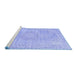 Sideview of Machine Washable Persian Blue Traditional Rug, wshtr3757blu