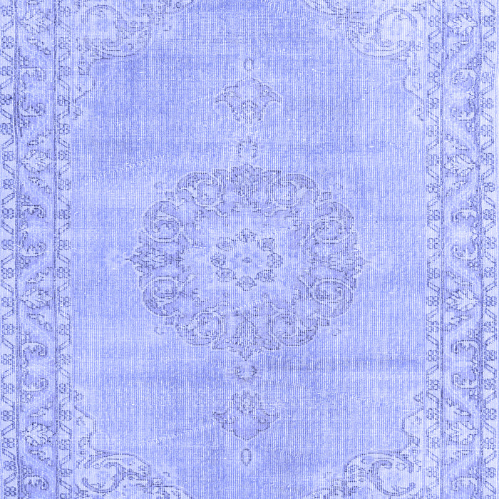 Machine Washable Persian Blue Traditional Rug, wshtr3757blu