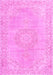 Machine Washable Persian Pink Traditional Rug, wshtr3757pnk