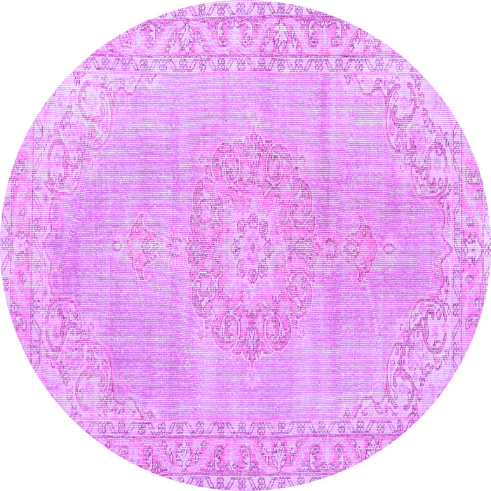 Round Persian Purple Traditional Rug, tr3757pur