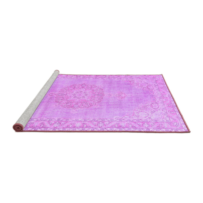 Sideview of Machine Washable Persian Purple Traditional Area Rugs, wshtr3757pur