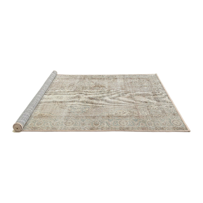 Sideview of Machine Washable Traditional Light French Beige Brown Rug, wshtr3758