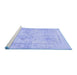 Sideview of Machine Washable Persian Blue Traditional Rug, wshtr3758blu