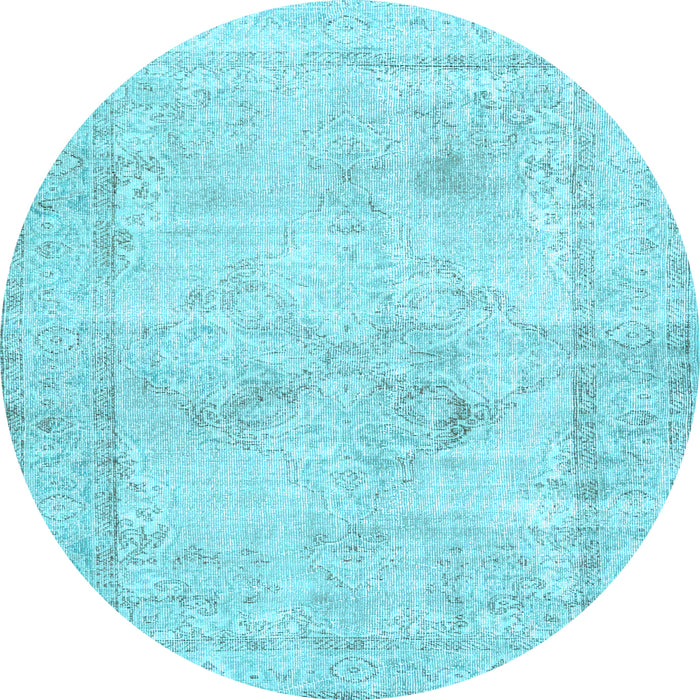 Round Persian Light Blue Traditional Rug, tr3758lblu