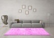 Machine Washable Persian Pink Traditional Rug in a Living Room, wshtr3758pnk