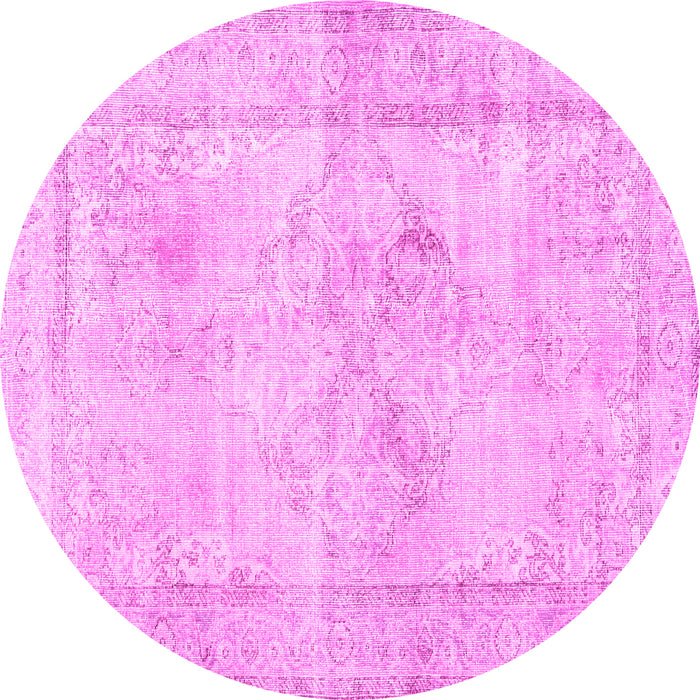 Round Persian Pink Traditional Rug, tr3758pnk