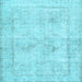 Square Persian Light Blue Traditional Rug, tr3758lblu