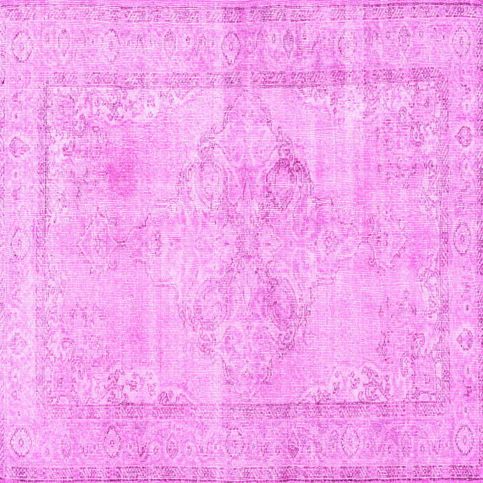 Square Machine Washable Persian Pink Traditional Rug, wshtr3758pnk