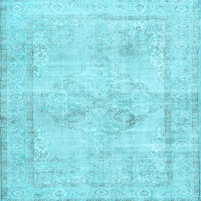 Square Machine Washable Persian Light Blue Traditional Rug, wshtr3758lblu