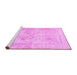 Sideview of Machine Washable Persian Pink Traditional Rug, wshtr3758pnk