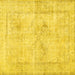 Square Persian Yellow Traditional Rug, tr3758yw